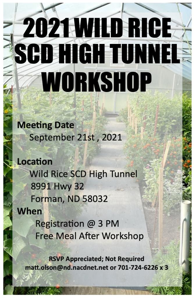 2021 Wild Rice SCD High Tunnel Workshop